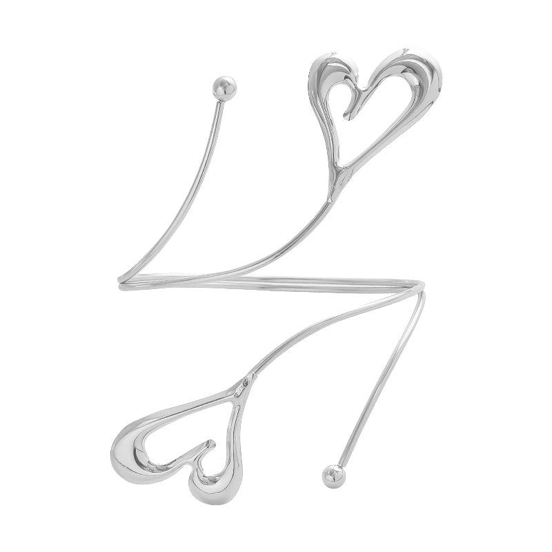 Personality Exaggerated Two Loving Heart With Opening Bracelet | Bracelet | Wiccan Center