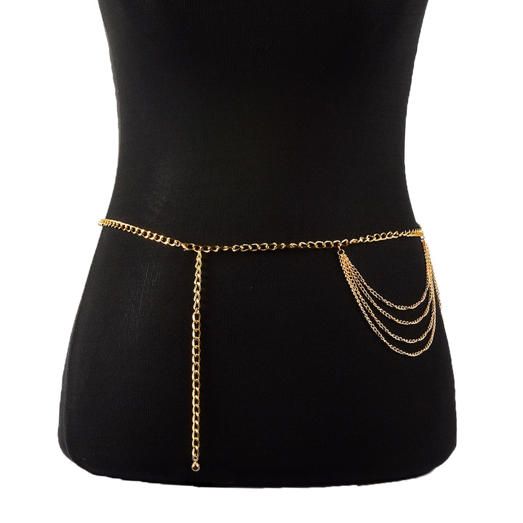 Sexy Beach Bikini Thin Belly Chain Simple Geometric Exaggerated Fringe Waist Chain Jewelry | Body Jewelry | Wiccan Center