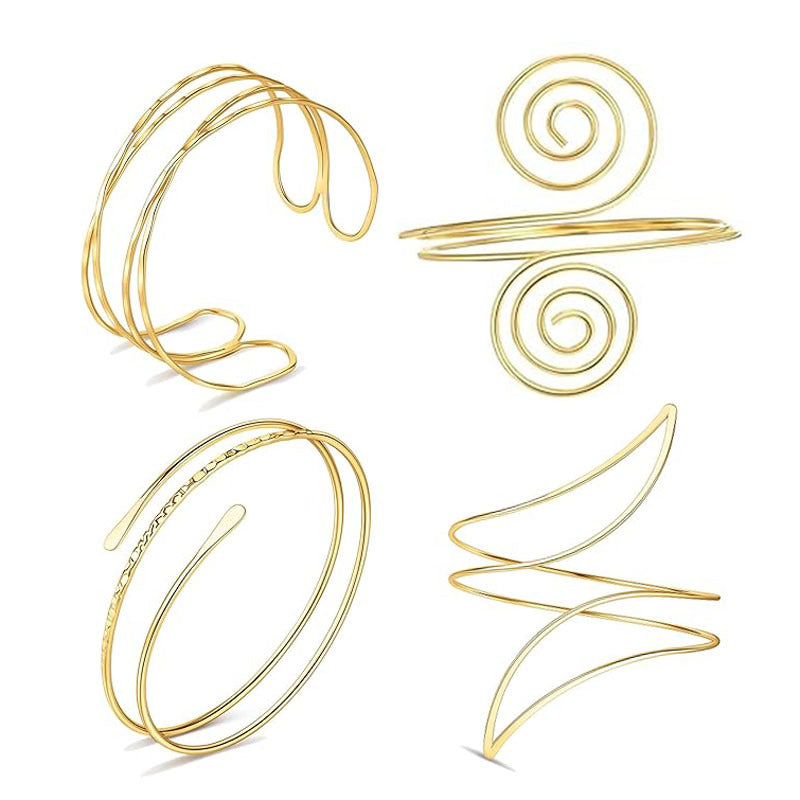 Women's Open Armband Gold Sier Personality Flattening Bracelet | Bracelet | Wiccan Center
