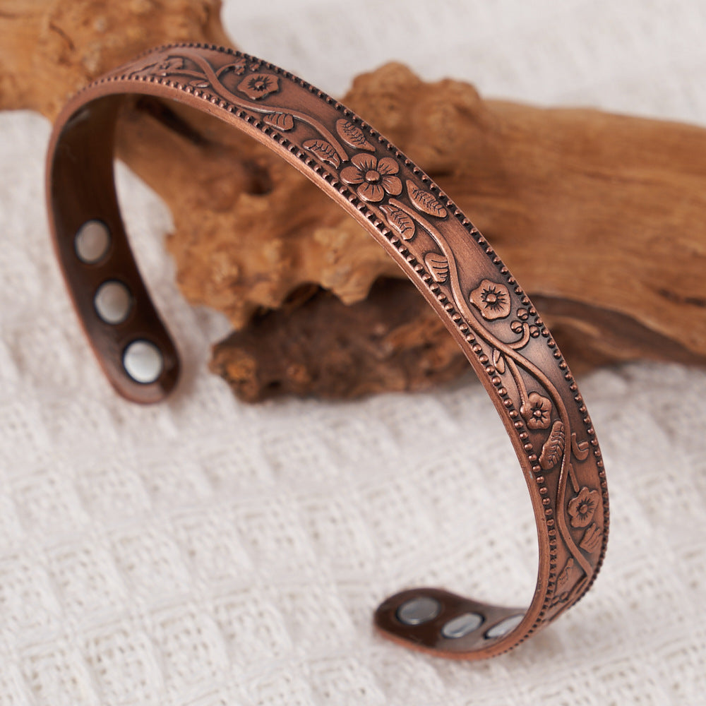 Atmospheric Lucky Tree Magnet Red Copper Health Care Bracelet