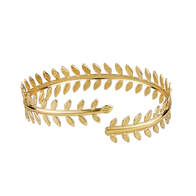 Geometric Metal Armband Exaggerated Personalized Leaf Bracelet | Bracelet | Wiccan Center