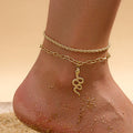 Bohemian Layered Snake Anklet Summer Beach Anklets Jewelry | Body Jewelry | Wiccan Center