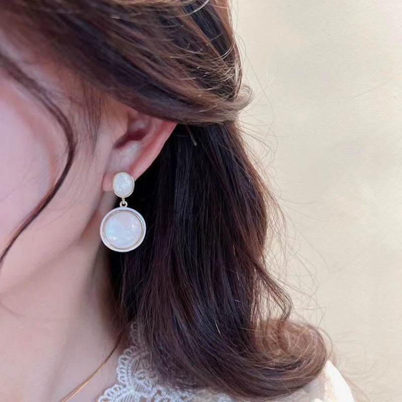 Double Layer Opal round Earrings | Earring | Wiccan Center