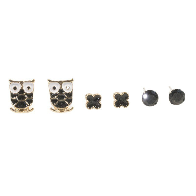 Owl Clover Stud Earrings Set | Earring | Wiccan Center