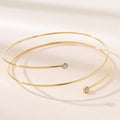 Metal Gem Spiral Diamond Armband Golden Bracelet