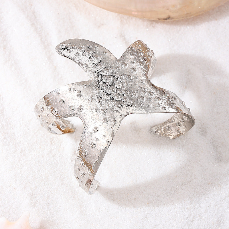 French Retro Metal Creativity Pentagram Geometry Iron Starfish Style Fashionable Bracelet | Bracelet | Wiccan Center