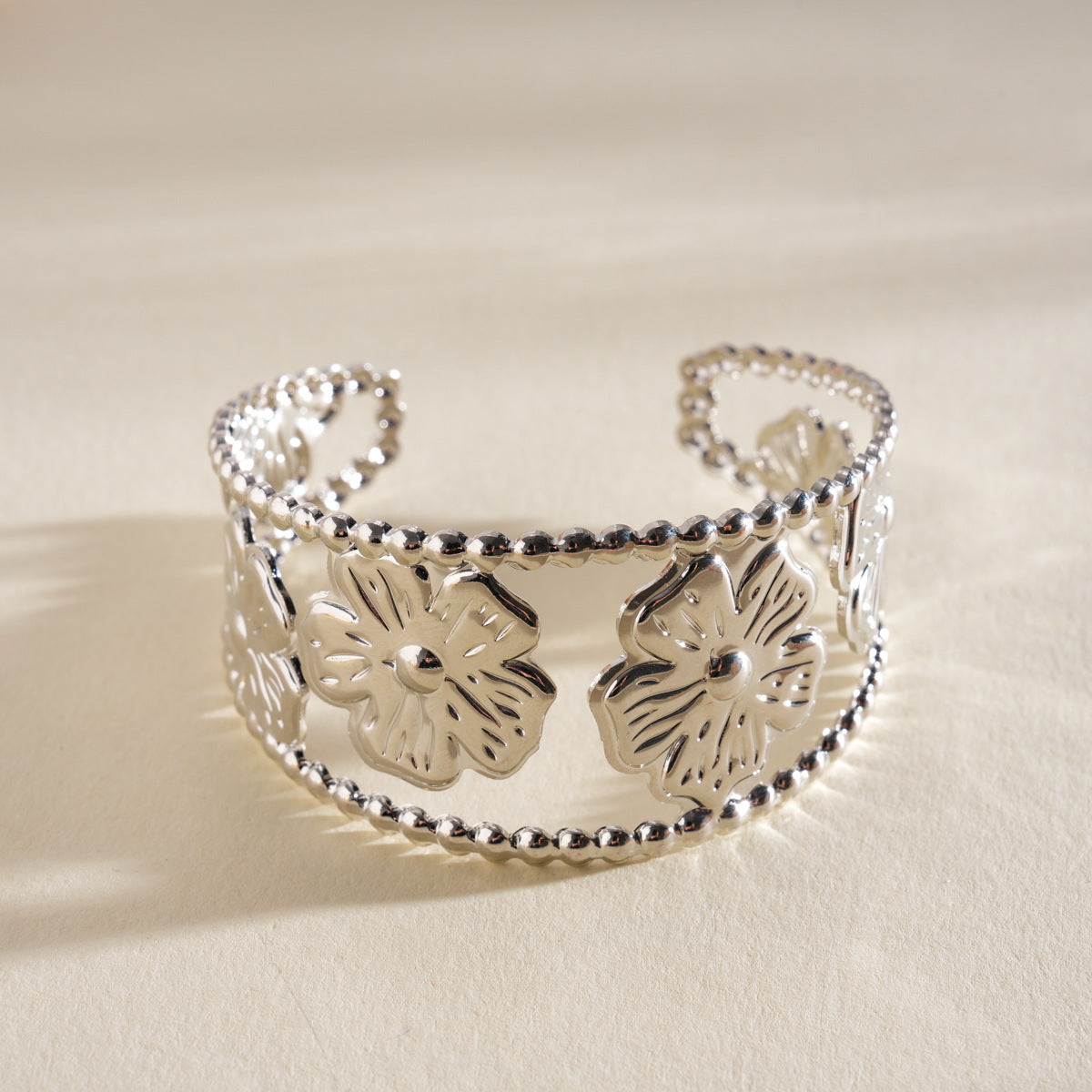 Flowers Open-ended Design Personalized Light Luxury Bracelet | Bracelet | Wiccan Center