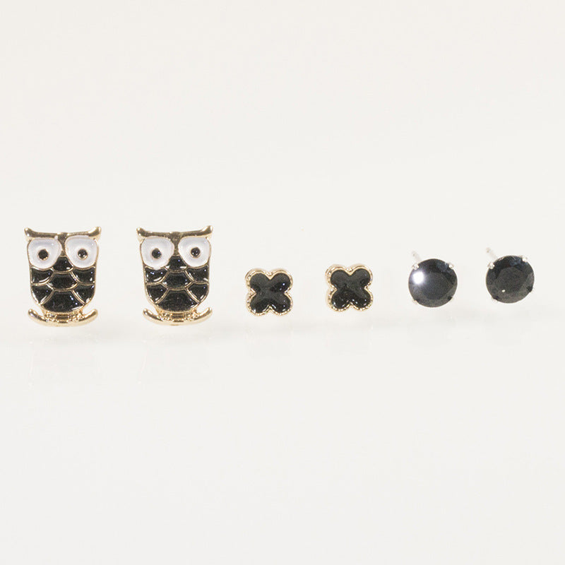 Owl Clover Stud Earrings Set | Earring | Wiccan Center