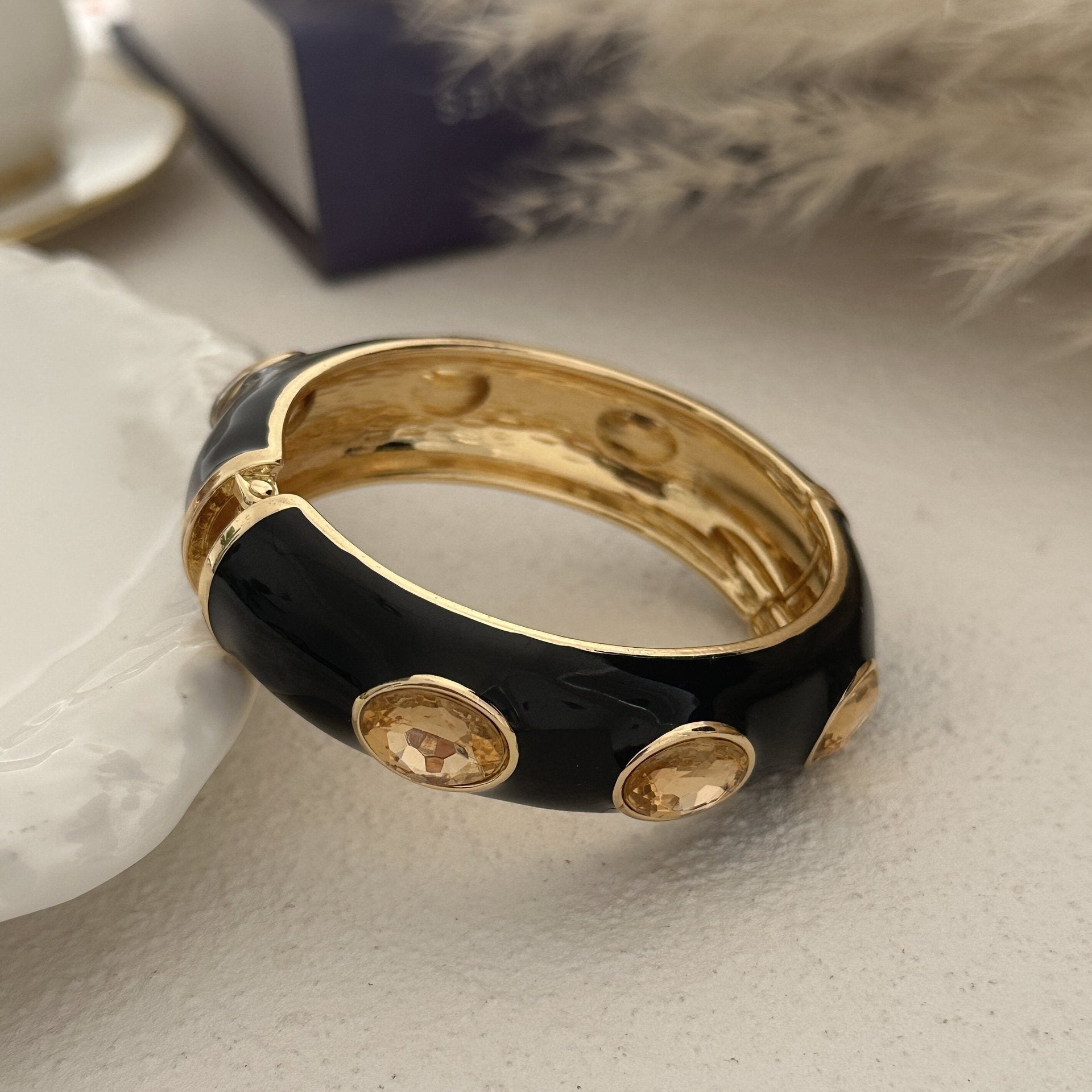 Women's Dripping Oil Open-ended Light Luxury Wave Bamboo Joint Twin Alloy Bracelets | Bracelet | Wiccan Center