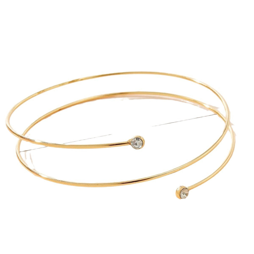 Metal Gem Spiral Diamond Armband Golden Bracelet