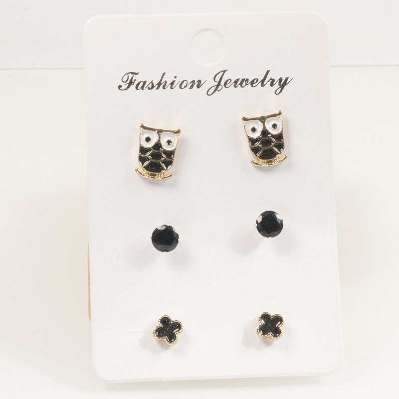 Owl Clover Stud Earrings Set | Earring | Wiccan Center