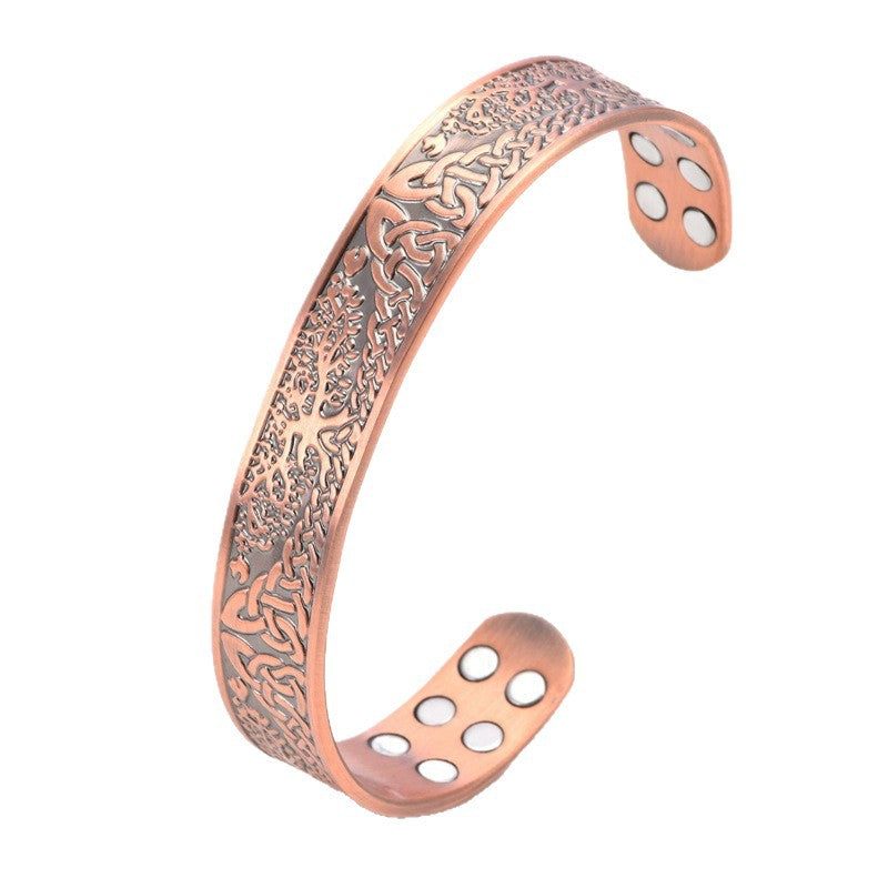 Atmospheric Lucky Tree Magnet Red Copper Health Care Bracelet