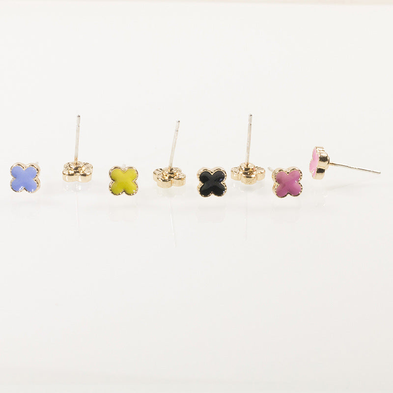 Four Leaf Small Stud Earrings | Earring | Wiccan Center