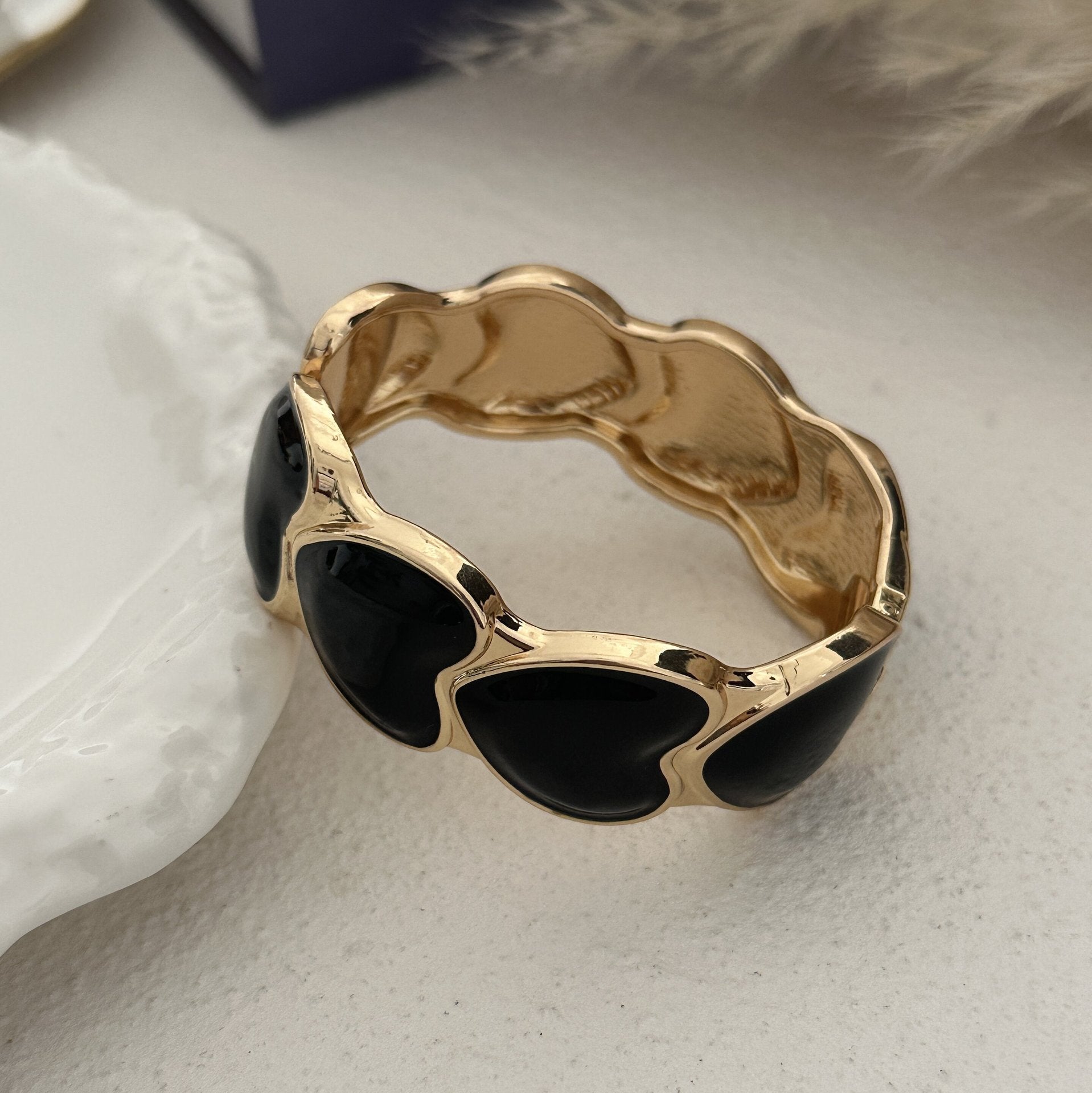 Women's Dripping Oil Open-ended Light Luxury Wave Bamboo Joint Twin Alloy Bracelets | Bracelet | Wiccan Center