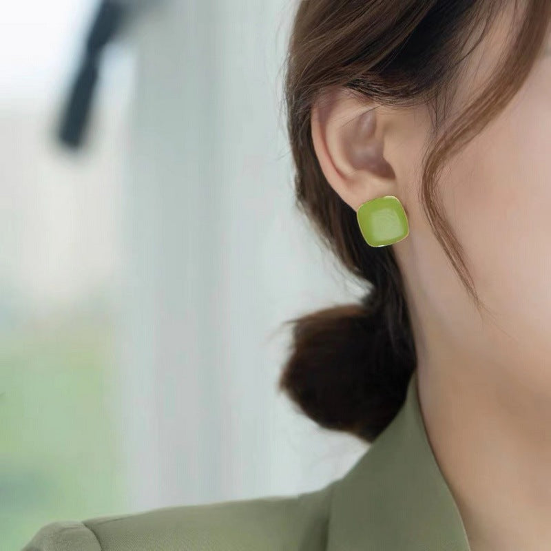 Green Square Earrings | Earring | Wiccan Center