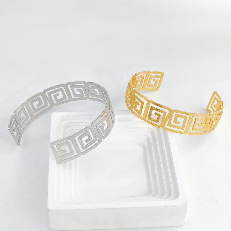 Fashion Trendy Cool Adjustable Armband Texture Exaggerated Opening Bracelets
