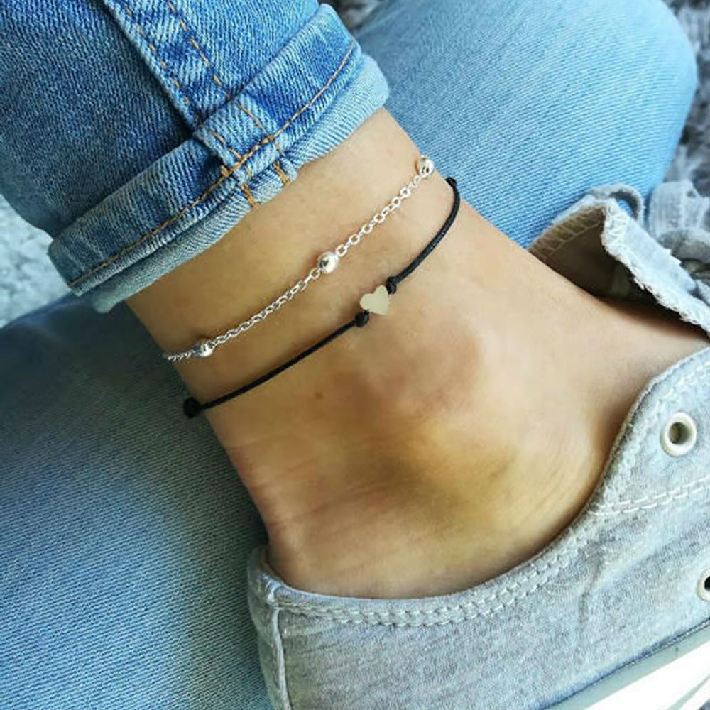 Handmade Lovely Heart Charm foot Bracelet | Body Jewelry | Wiccan Center