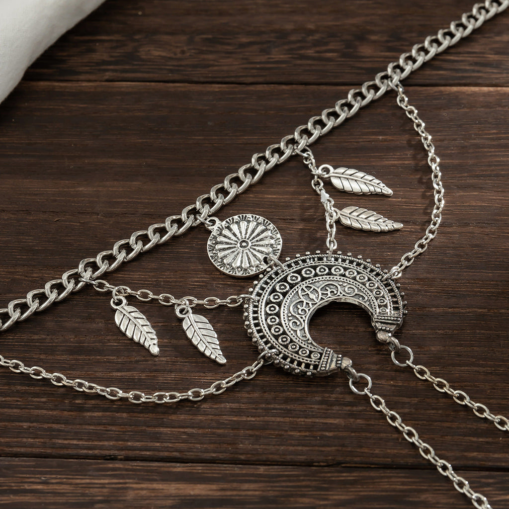 Women's Bohemian Metal Chain Arm Punk Style Vintage Leaves Tassel Bracelets