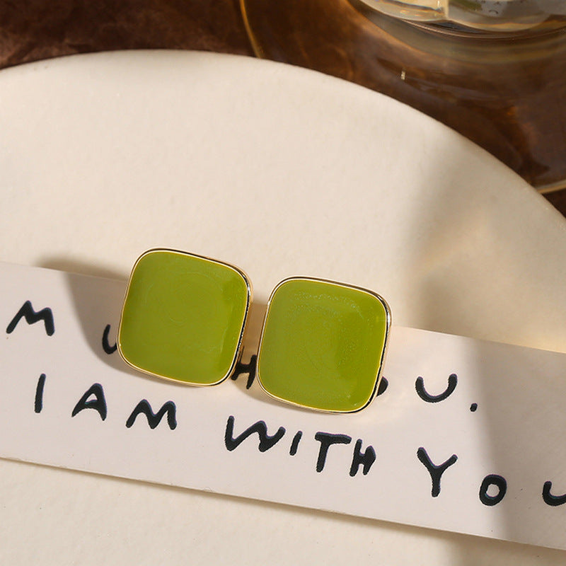 Green Square Earrings | Earring | Wiccan Center