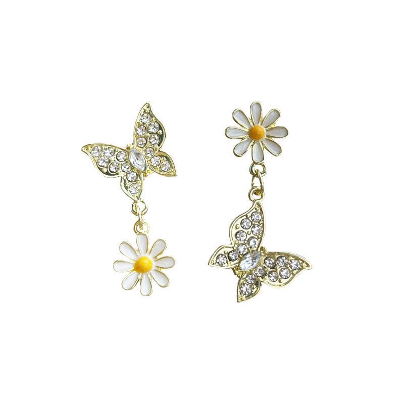 Flower Rhinestone Butterfly Stud Earring | Earring | Wiccan Center
