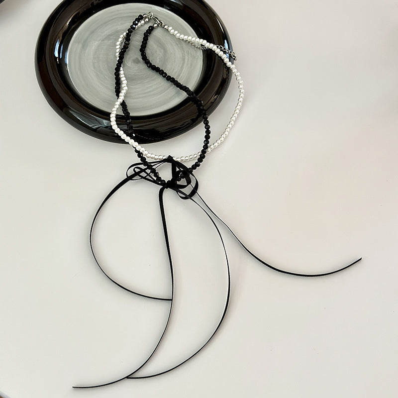 Long Black Ribbon Choker Necklace | necklace | Wiccan Center