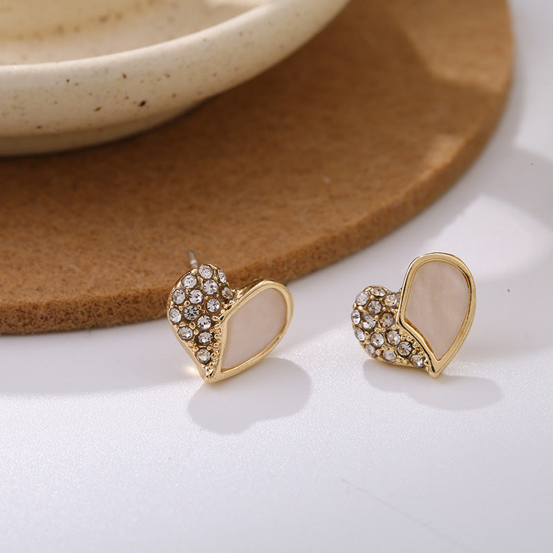 Heart Tiny Studs Rhinestone Earrings | Earring | Wiccan Center
