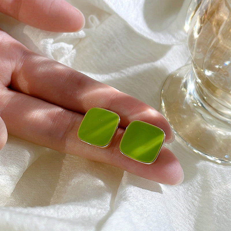 Green Square Earrings | Earring | Wiccan Center