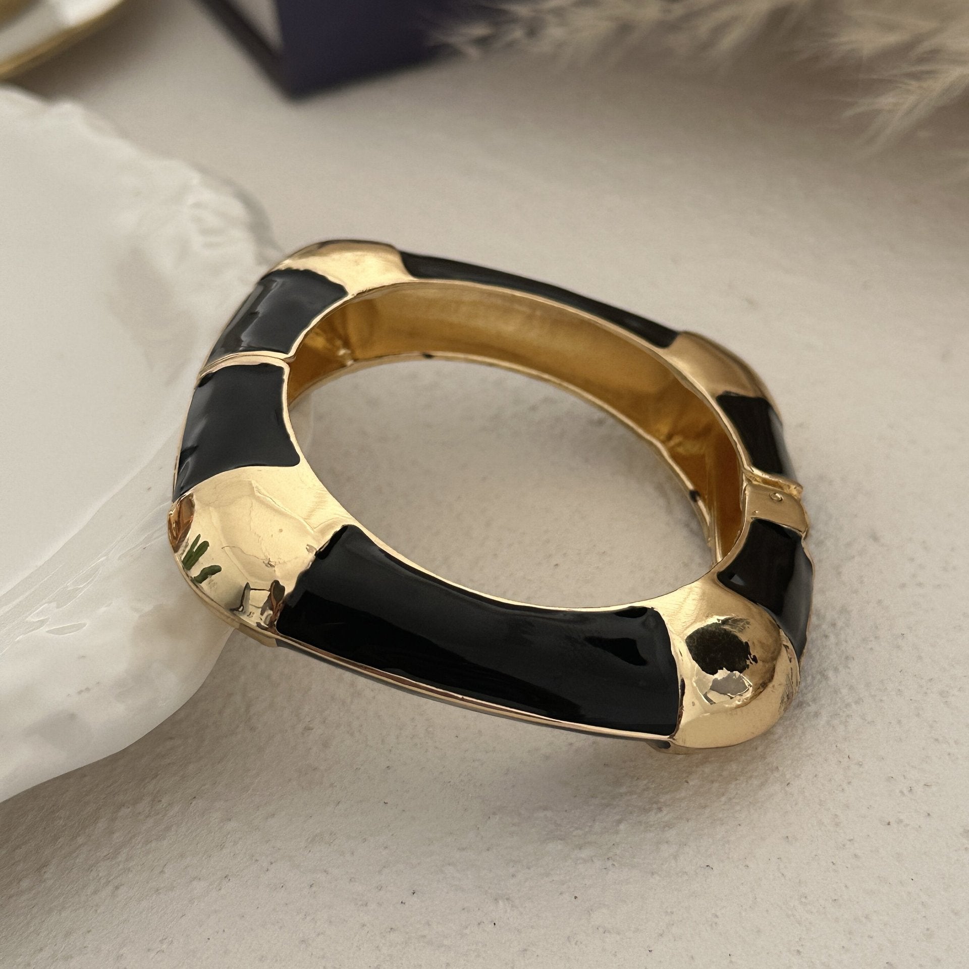 Women's Dripping Oil Open-ended Light Luxury Wave Bamboo Joint Twin Alloy Bracelets | Bracelet | Wiccan Center