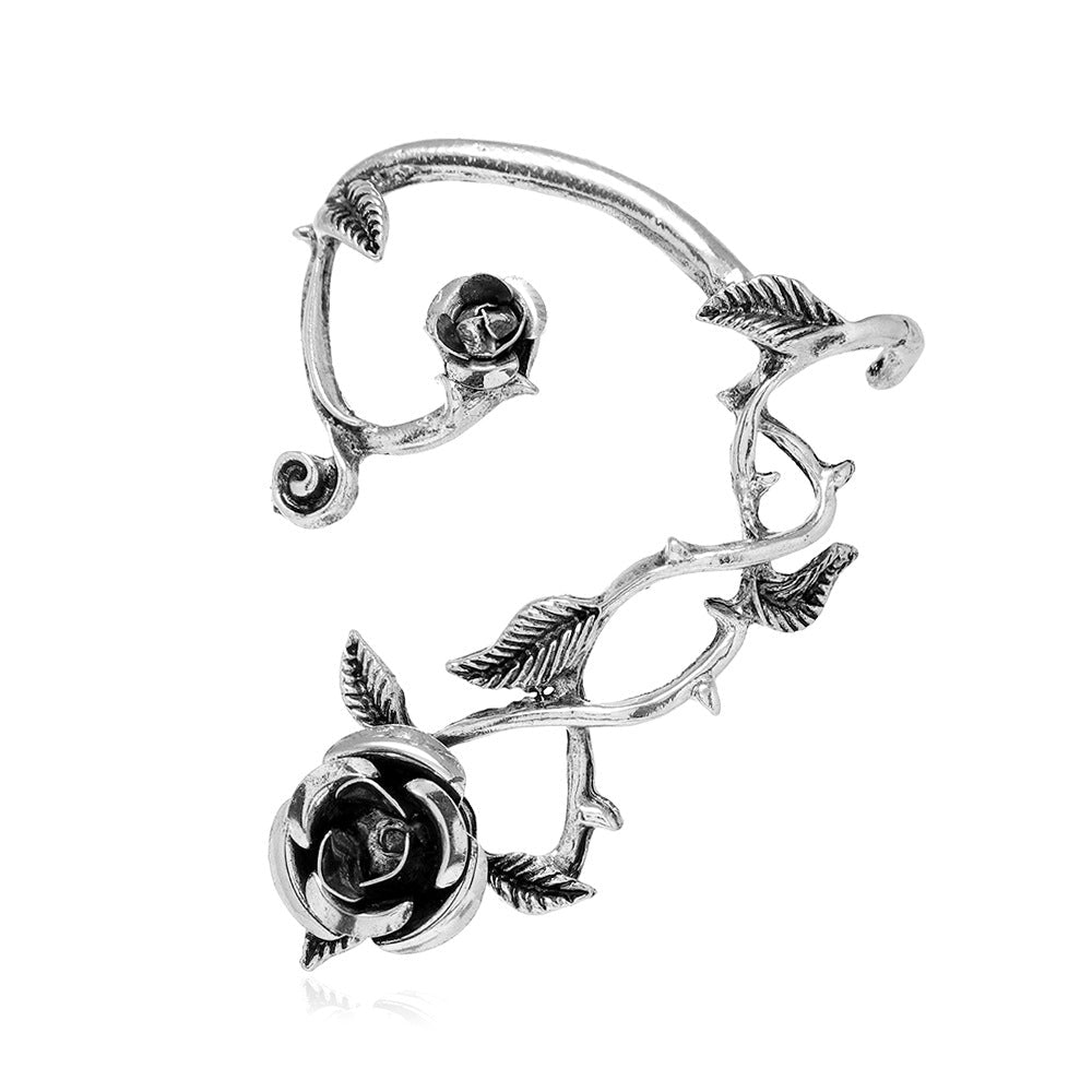 Gothic Punk Dark Series Single Leaf Rose Cuff Rings | Ear Clip | Wiccan Center