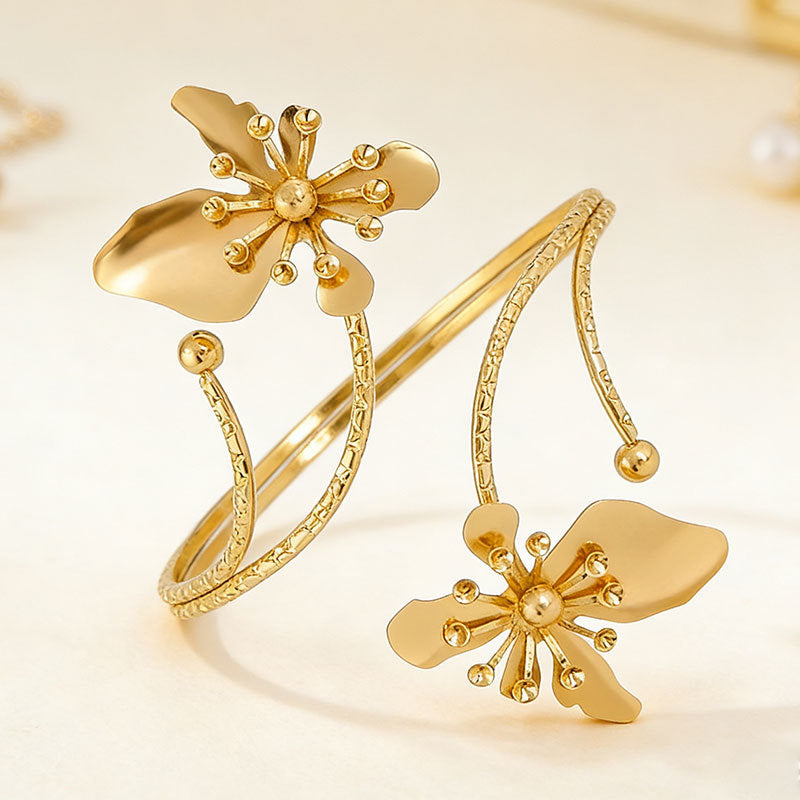 Women's Orchid Open Exaggerated Personalized Armband Commuter Fashion Niche High-grade Bracelets