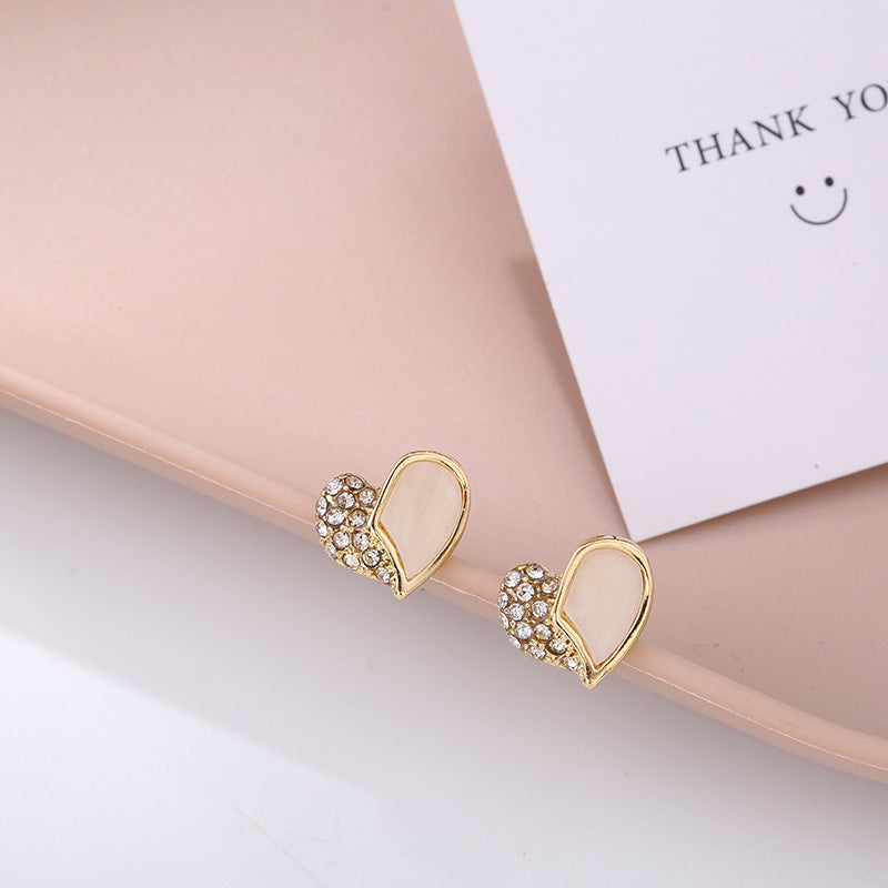 Heart Tiny Studs Rhinestone Earrings | Earring | Wiccan Center