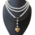 Bohemia Multilayer Long Pearl Chain Necklace Love Heart Pendant | necklace | Wiccan Center