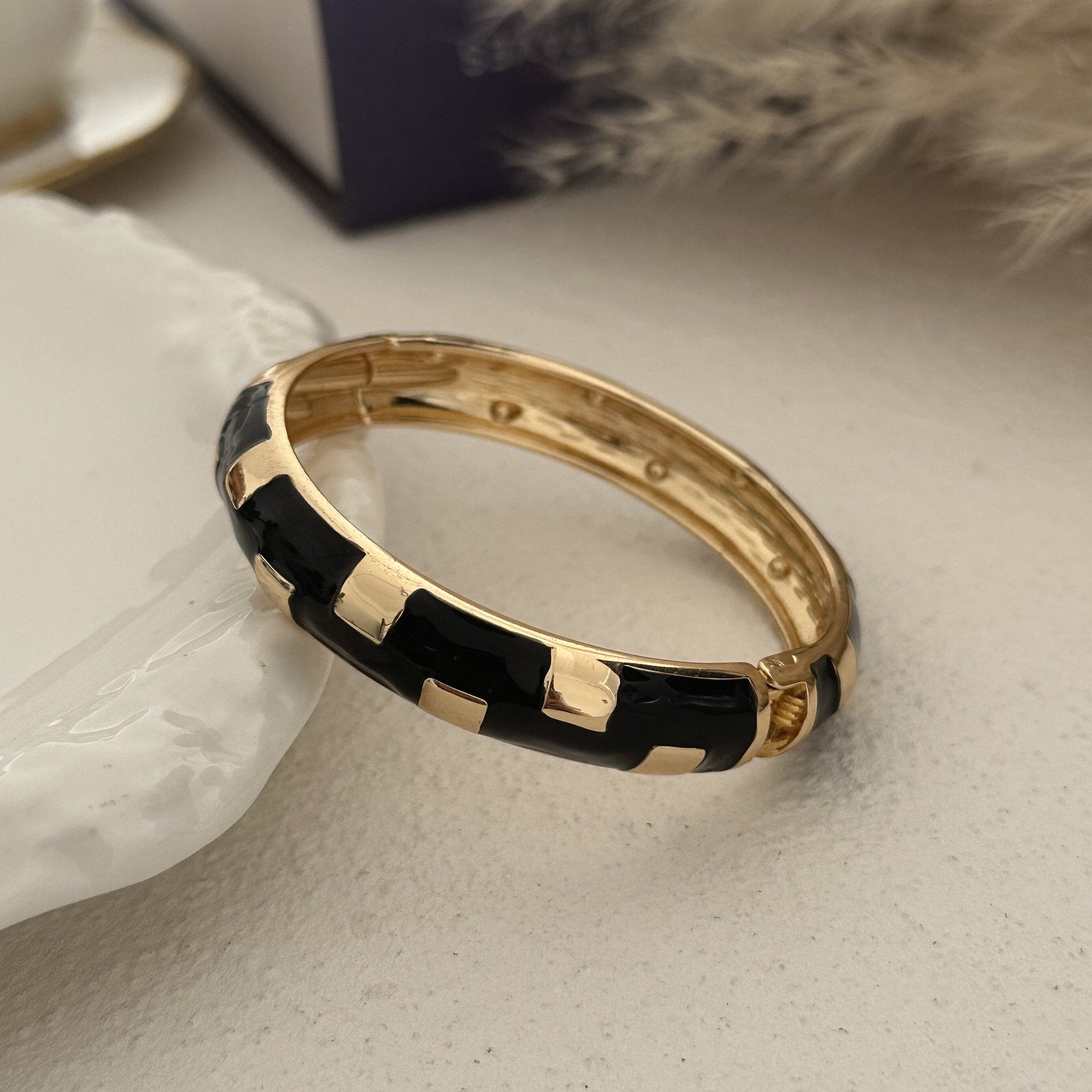 Women's Dripping Oil Open-ended Light Luxury Wave Bamboo Joint Twin Alloy Bracelets | Bracelet | Wiccan Center
