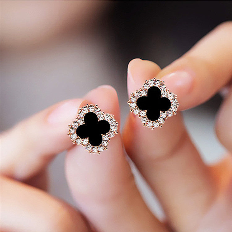 Four Leaf Clover Rhinestone Earrings | Earring | Wiccan Center