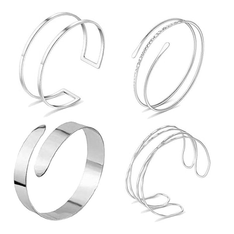 Women's Open Armband Gold Sier Personality Flattening Bracelet | Bracelet | Wiccan Center