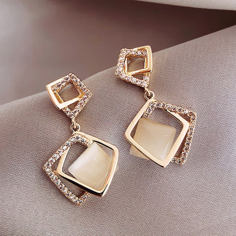 Multilayer square Opal Earrings | Earring | Wiccan Center