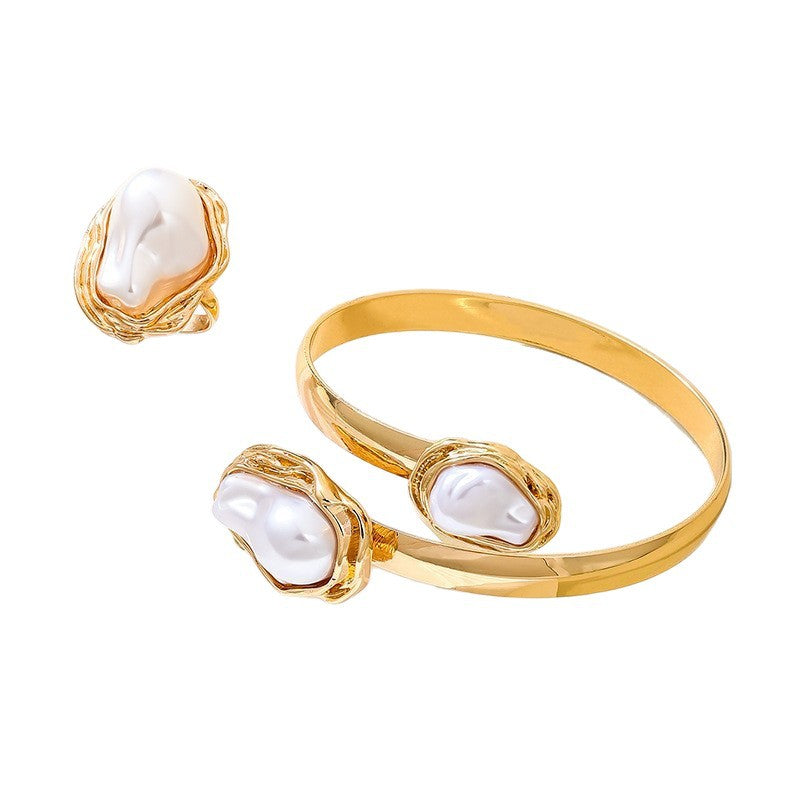 Women's Imitation Pearl Light Luxury Open-ended Niche Bracelet
