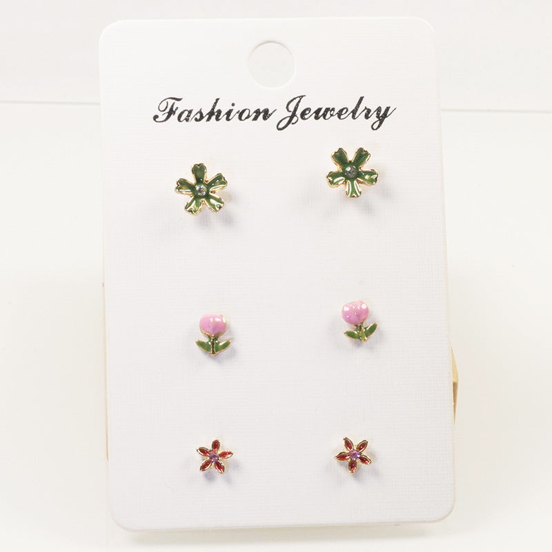 Spring flower stud earrings set | Earring | Wiccan Center