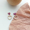 Sweet Heart Earrings Geometric Hollow Love Pearl Earrings | Earring | Wiccan Center
