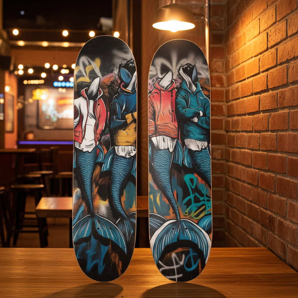 2 Series Art - Crazy Mer Skateboard | Skateboard | Wiccan Center