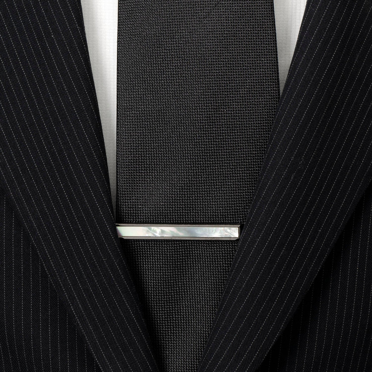 Gunmetal and Mother of Pearl Inlaid Tie Clip | Tie Clip | Wiccan Center