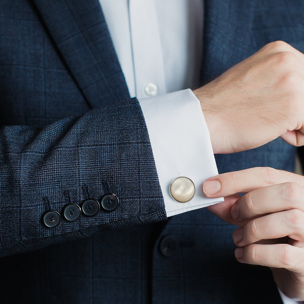 Silver and Mother of Pearl Cufflinks | Cufflinks | Wiccan Center