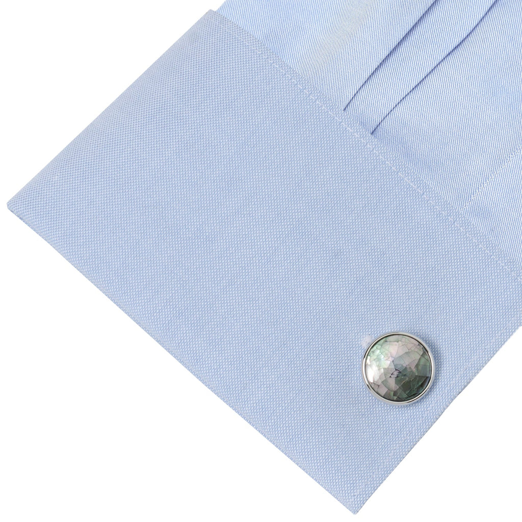 Mosaic Smoke Mother of Pearl Cufflinks | Cufflinks | Wiccan Center