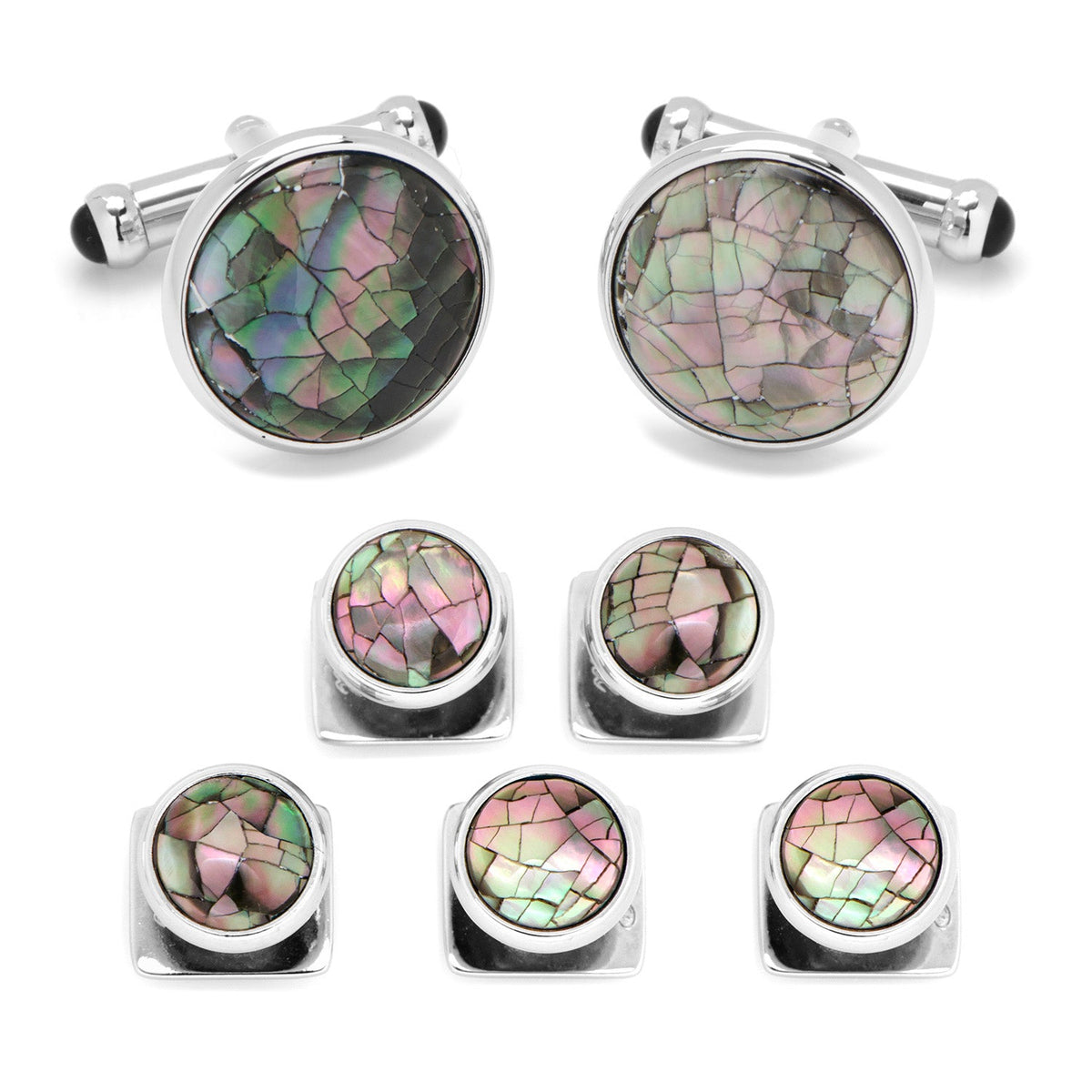 Mosaic Smoke Mother of Pearl 5-Stud Set | Stud Set | Wiccan Center