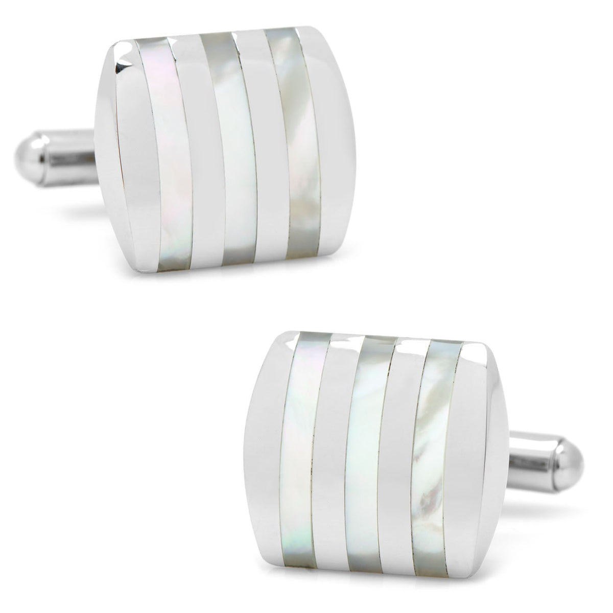 Stainless Steel Striped Mother of Pearl Cufflinks | Cufflinks | Wiccan Center