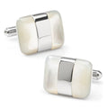 Silver Wrapped White Mother of Pearl Cufflinks | Cufflinks | Wiccan Center