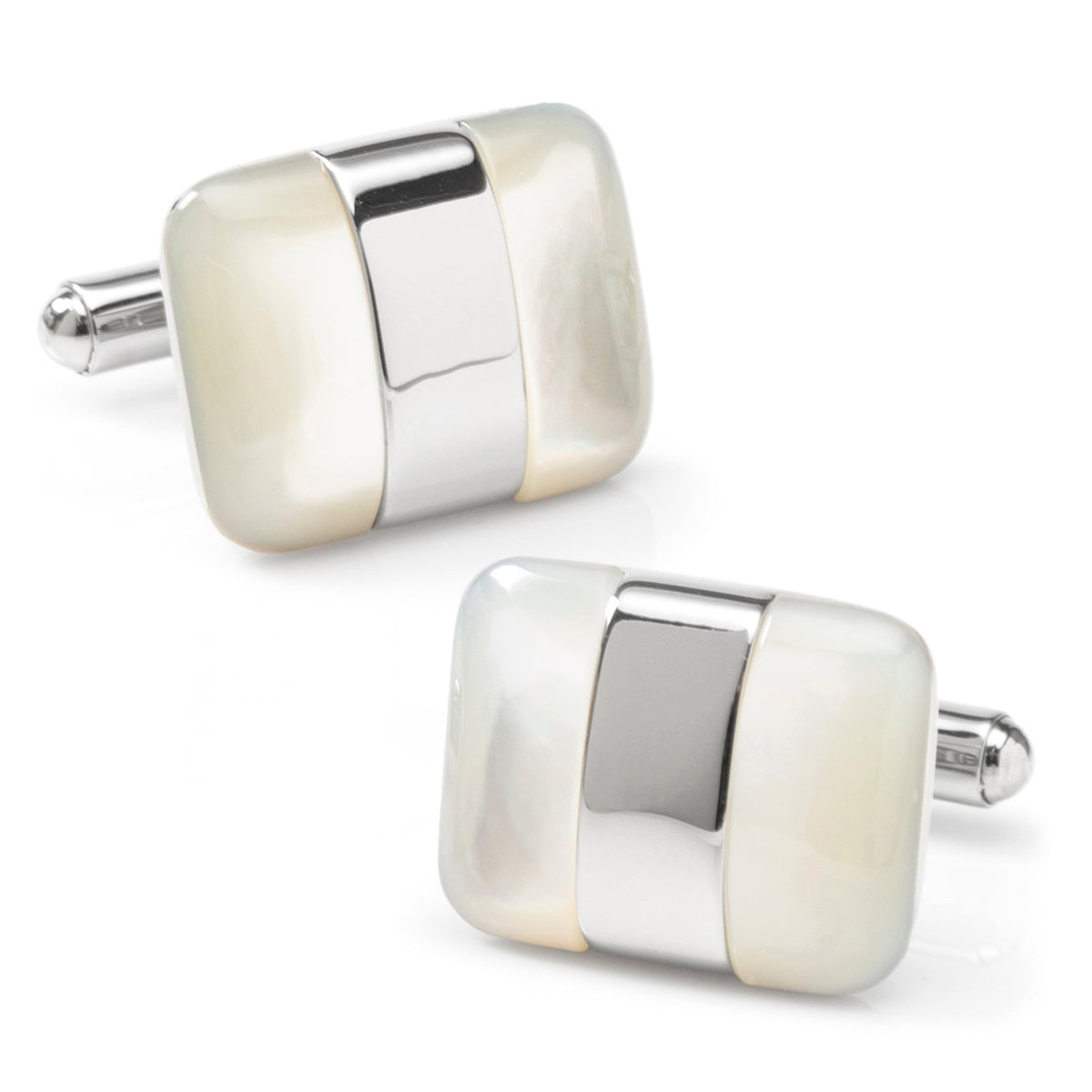 Silver Wrapped White Mother of Pearl Cufflinks | Cufflinks | Wiccan Center