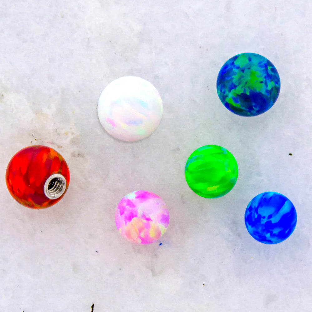 Steel Externally Threaded Opal Balls | Body Jewelry | Wiccan Center