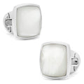 Sterling Silver Classic Cushion Mother of Pearl Cufflinks | Cufflinks | Wiccan Center