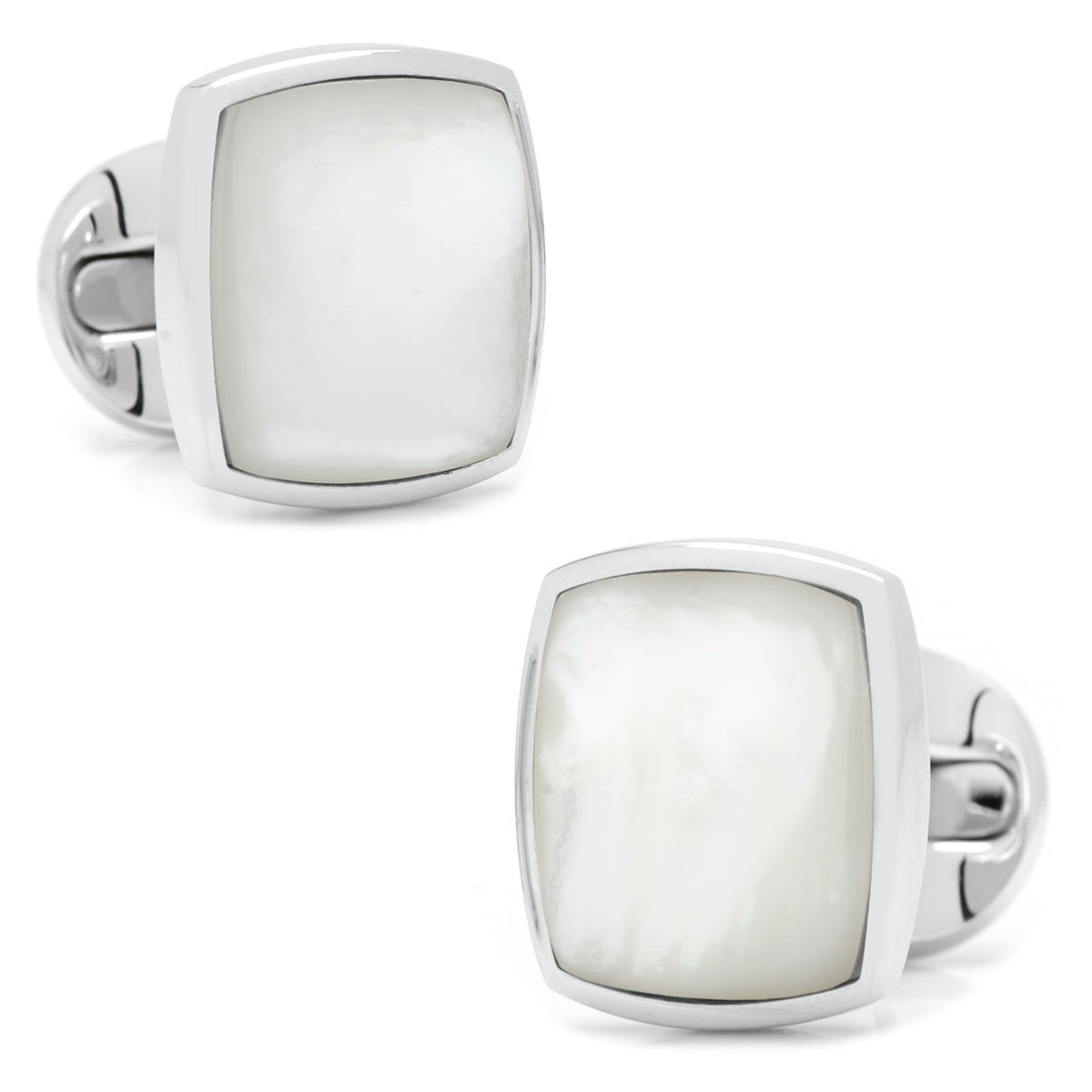 Sterling Silver Classic Cushion Mother of Pearl Cufflinks | Cufflinks | Wiccan Center